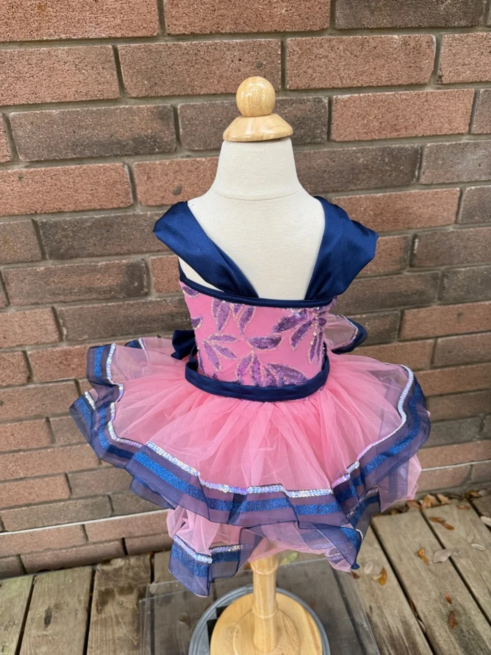Weissman Pink and Navy Sparkle Tutu Dance Costume Size SC